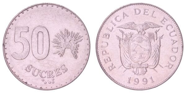 ECUADOR 50 sucres 1991 VF