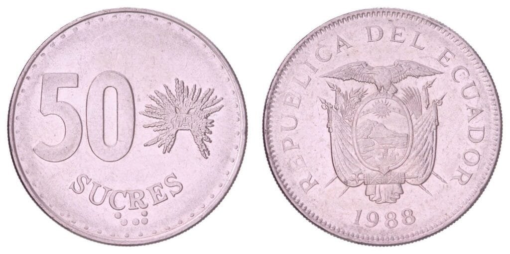 ECUADOR 50 sucres 1988 VF