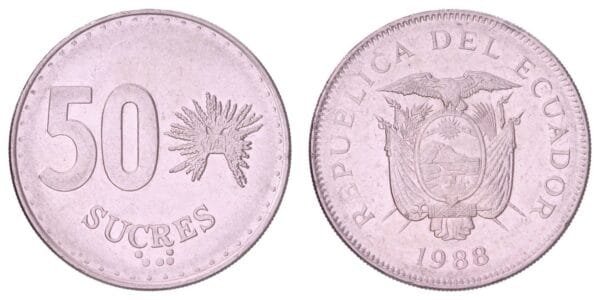 ECUADOR 50 sucres 1988 VF