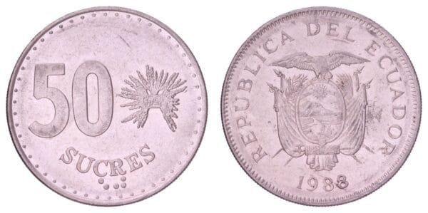 ECUADOR 50 sucres 1988 VF