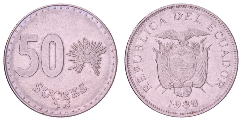 ECUADOR 50 sucres 1988 VF