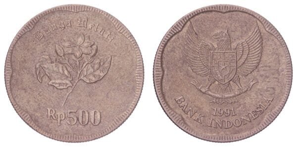 INDONESIA 500 rupiah 1991 VF