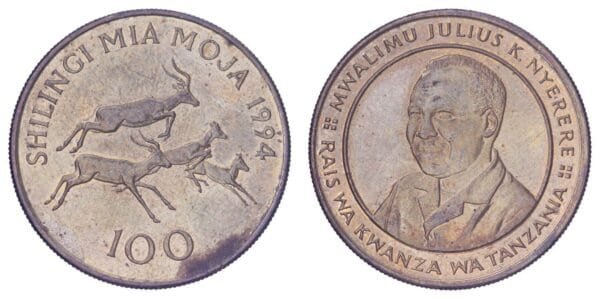 TANZANIA 100 shillingi 1994 VF