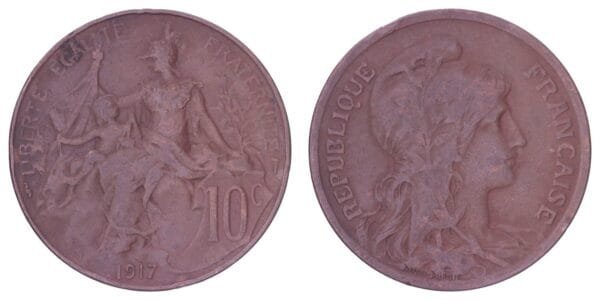 FRANCE 10 centimes 1917 VF