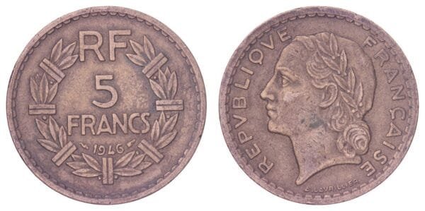FRANCE 5 francs 1946 VF