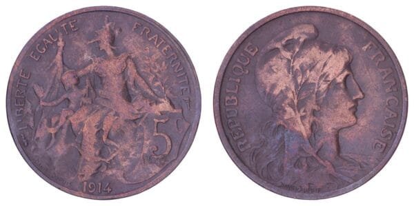 FRANCE 5 centimes 1914 VF-