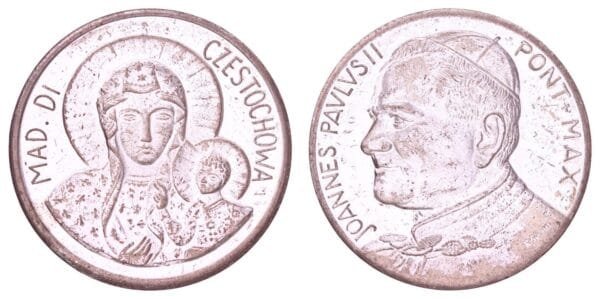 POLAND Our Lady of Czestochowa / Pope John Paul II / Catholic medallion / 14.62 g 35 mm / XF