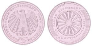 GERMANY 5 mark 1985 / 150th Anniversary of the German Railroads / XF+