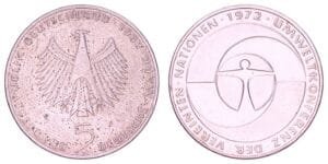 GERMANY 5 mark 1982F / 10th Anniversary of U.N. Environmental Conference / VF