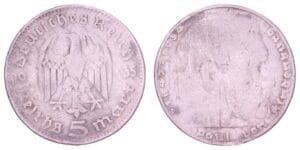 GERMANY 5 reichsmark 1935 / Silver / VG+