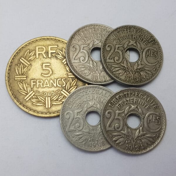 FRANCE coins lot / various grades / 5 pcs.