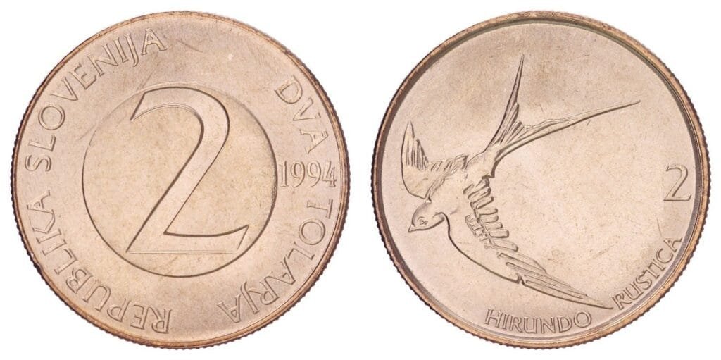 SLOVENIA 2 tolarja 1994 UNC