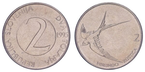 SLOVENIA 2 tolarja 1995 UNC