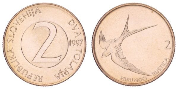 SLOVENIA 2 tolarja 1997 UNC