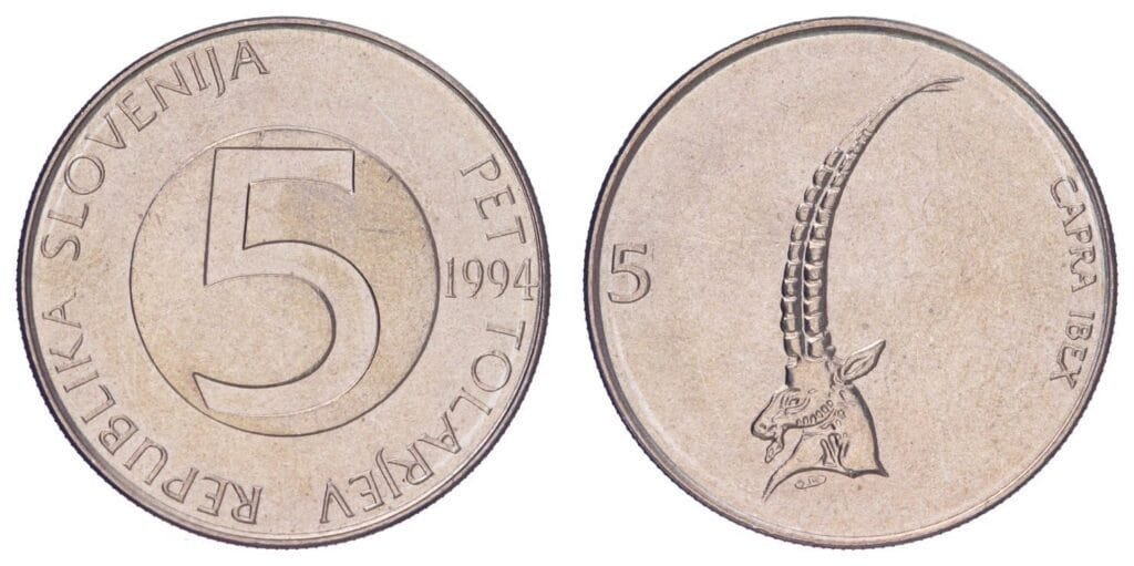 SLOVENIA 5 tolarjev 1994 UNC
