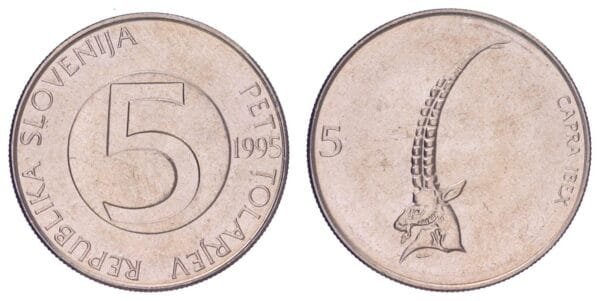 SLOVENIA 5 tolarjev 1995 UNC