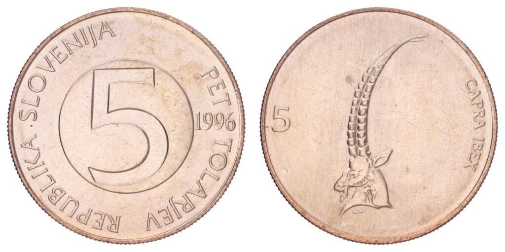 SLOVENIA 5 tolarjev 1996 UNC