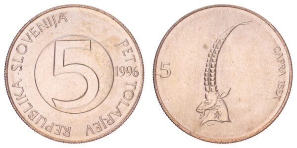 SLOVENIA 5 tolarjev 1996 UNC
