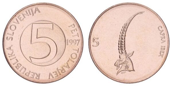 SLOVENIA 5 tolarjev 1997 UNC