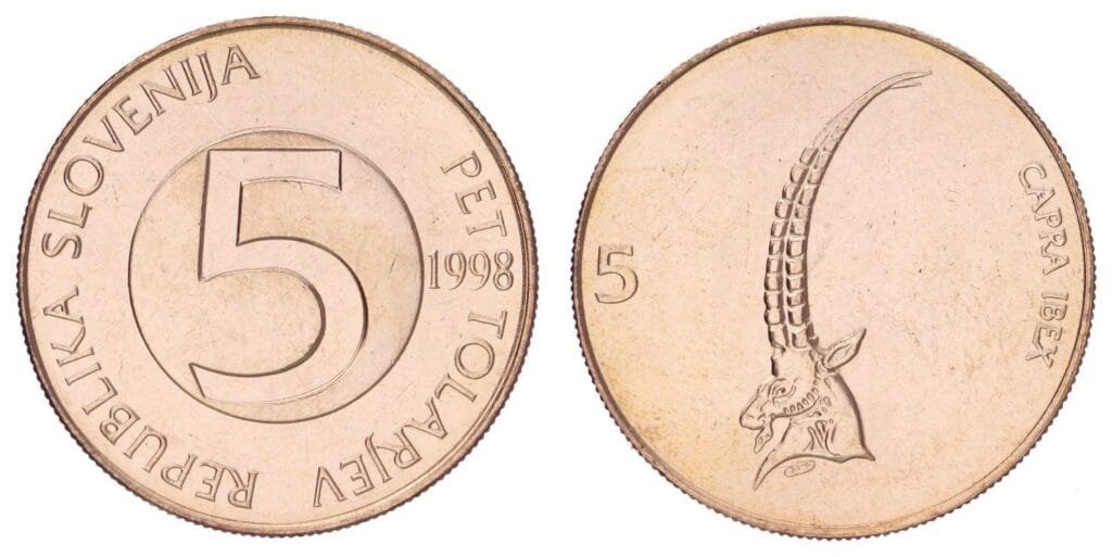 SLOVENIA 5 tolarjev 1998 UNC