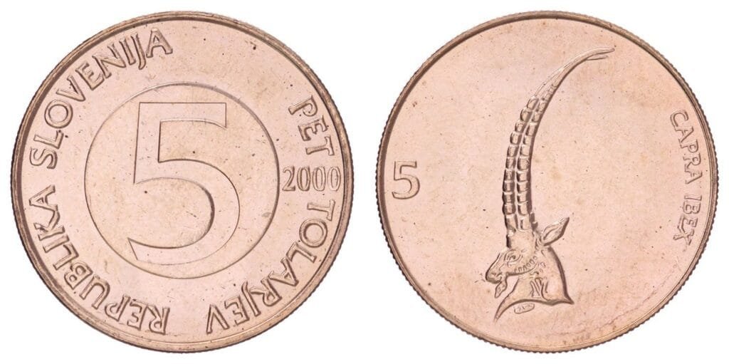 SLOVENIA 5 tolarjev 2000 UNC-