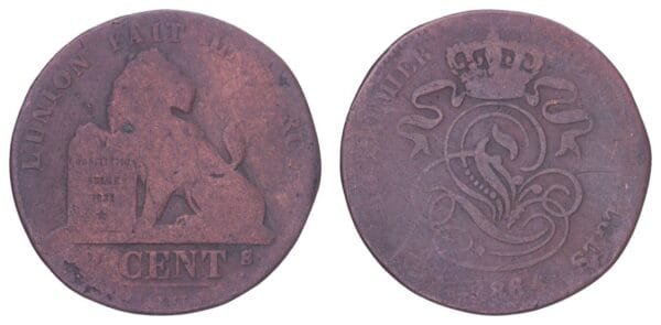 BELGIUM 2 centimes 1864 F