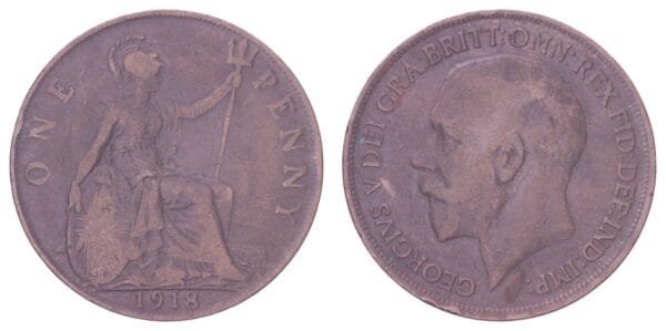 GREAT BRITAIN 1 penny 1918 VF-