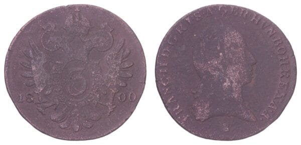 AUSTRIA 3 kreuzer 1800S F+