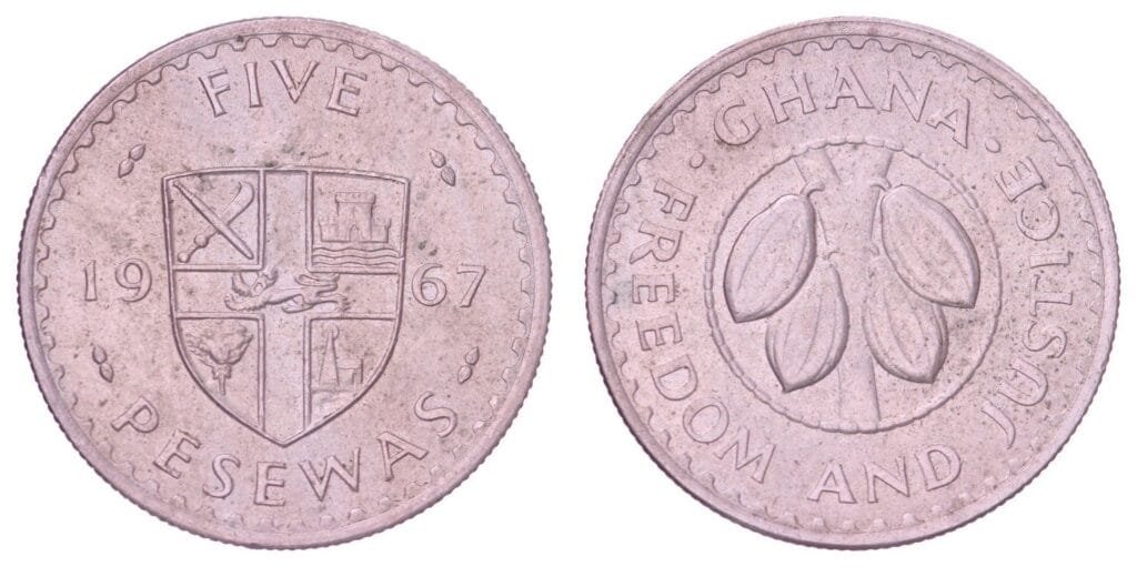 GHANA 5 pesewas 1967 XF