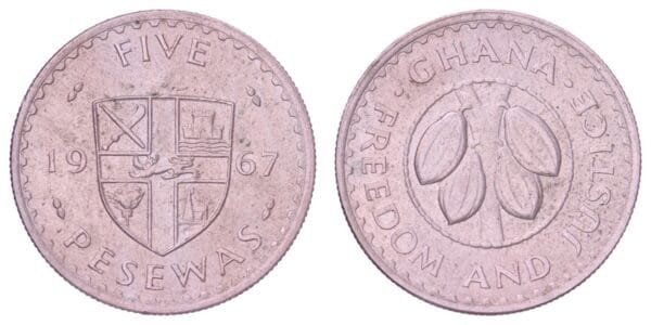 GHANA 5 pesewas 1967 XF