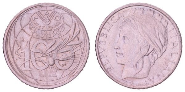 ITALY 100 lire 1995 / FAO / XF