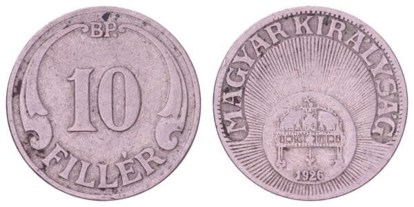HUNGARY 10 filler 1926 VF