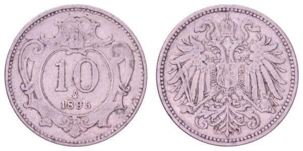 AUSTRIA 10 heller 1895 VF
