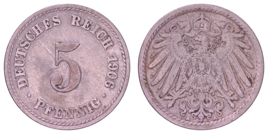 GERMANY 5 pfennig 1906A / Empire / VF