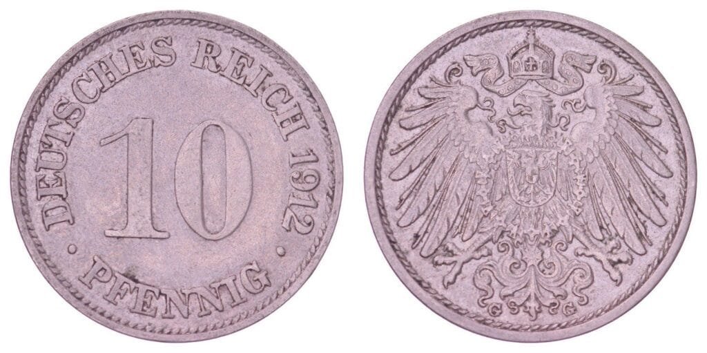 GERMANY 10 pfennig 1912G / Empire / VF