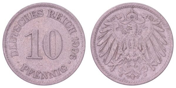 GERMANY 10 pfennig 1906A / Empire / VF