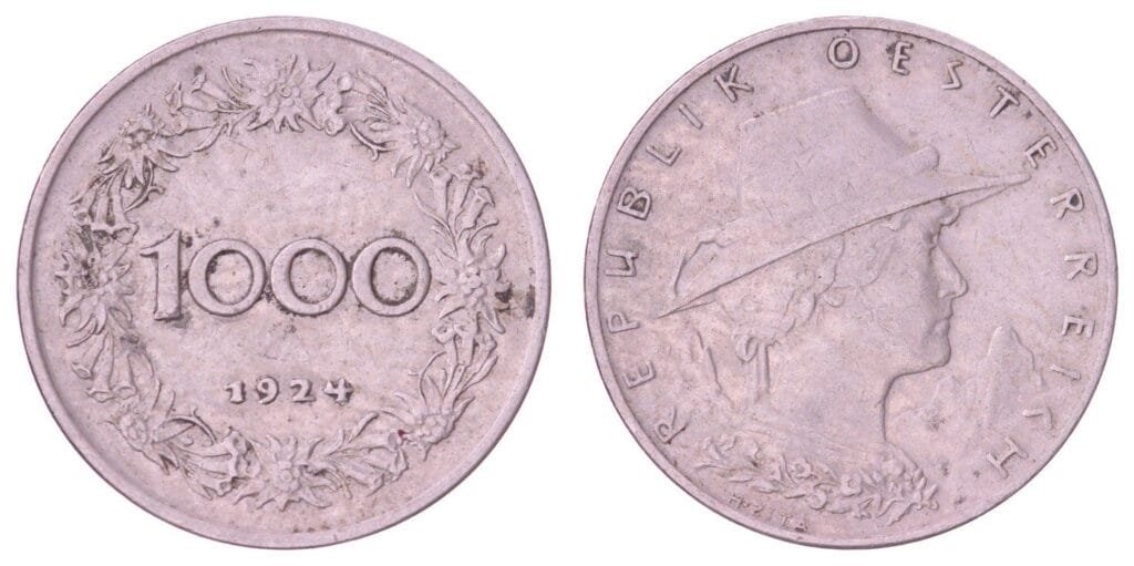 AUSTRIA 1000 kronen 1924 VF