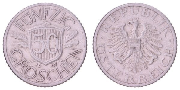 AUSTRIA 50 groschen 1947 VF