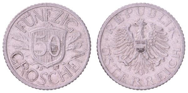 AUSTRIA 50 groschen 1947 VF