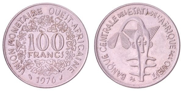 WEST AFRICAN STATES 100 francs 1976 XF