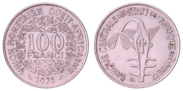 WEST AFRICAN STATES 100 francs 1975 XF