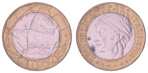 ITALY 1000 lire 1998 VF