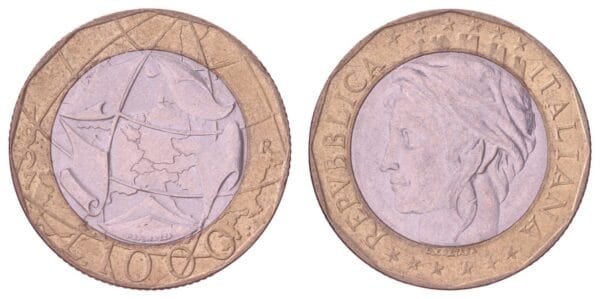 ITALY 1000 lire 1997 XF-