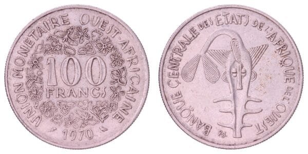 WEST AFRICAN STATES 100 francs 1970 VF