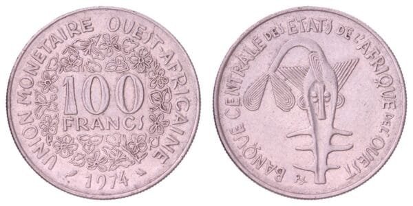 WEST AFRICAN STATES 100 francs 1974 VF