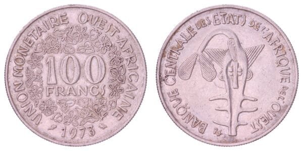 WEST AFRICAN STATES 100 francs 1973 VF