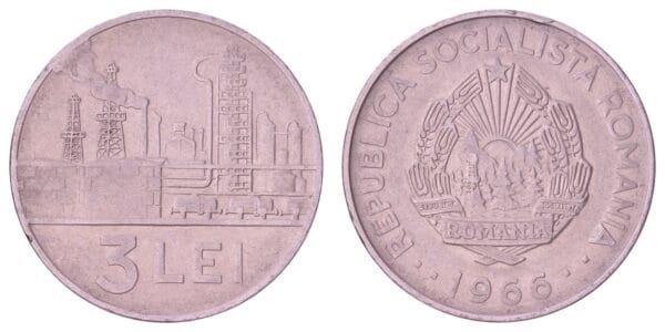 ROMANIA 3 lei 1966 VF