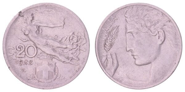 ITALY 20 centesimi 1922 VF