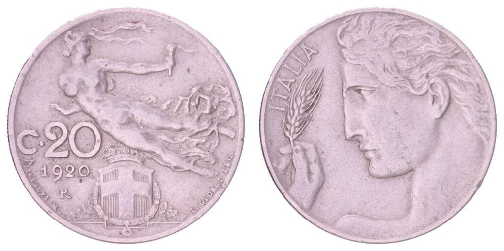 ITALY 20 centesimi 1920 VF