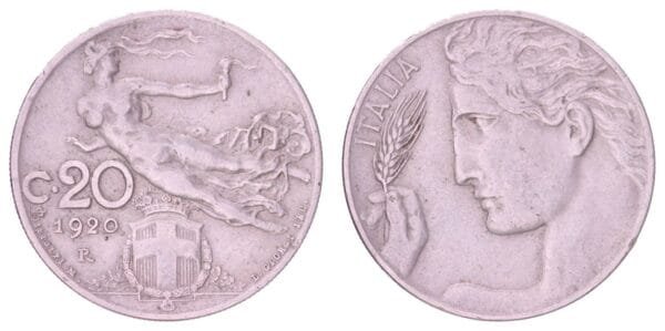 ITALY 20 centesimi 1920 VF